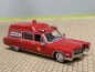 Preview: 1/87 Brekina Cadillac Miller Meteor Ambulance, dunkelrot 19775