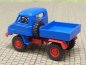 Preview: 1/87 Brekina Unimog 411 blau/rot Sondermodell Reinhardt