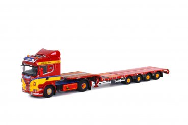 1/50 WSI Scania R6 Highline 4x2 Nooteboom semi Tieflader Klappenecker 01-1393