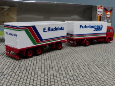 1/87 Herpa MB NG Roddatz Fuhrbetrieb JORK Koffer Hängerzug #427