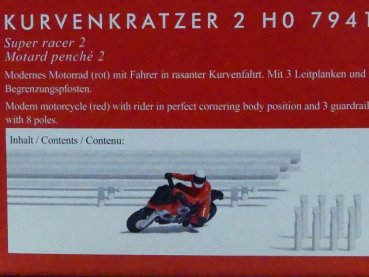 1/87 Busch Action Set Kurvenkratzer Motorrad mit Fahrer HO 7941