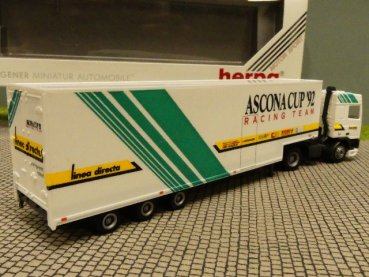 1/87 Herpa DAF 95 ASCONA CUP Koffer Sattelzug
