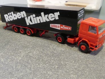1/87 Herpa Scania 142 Röben Klinker Koffer Sattelzug