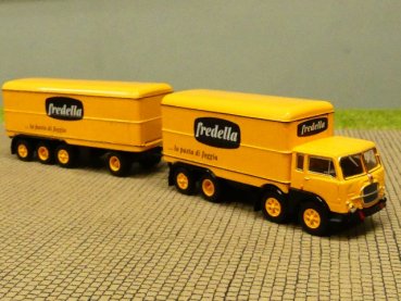1/87 Brekina Fiat 690 Millepiedi Fredella Koffer-Hängerzug SONDERPREIS! 58435