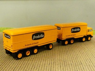 1/87 Brekina Fiat 690 Millepiedi Fredella Koffer-Hängerzug SONDERPREIS! 58435