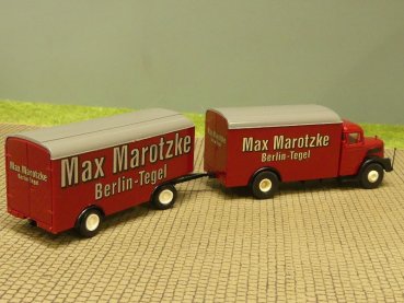 1/87 Brekina MAN F8 MAX MAROTZKE Koffer Hängerzug 2/2Achs