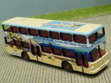 1/87 MAN SD 200 BVG Berlin - Reise Quelle Einfach die Sonne buchen - mit Decals gefertigt