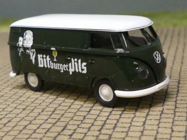 1/87 Brekina # 1069 VW T1 b Bitburger Pils mit Personenbild Kasten Sondermodell