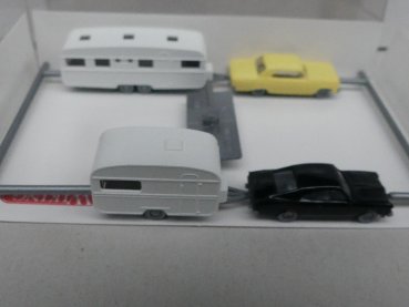 1/160 N Spur Wiking SET 2 Wohnwagen + Opel Rekord + Chevrolet Malibu 922 05
