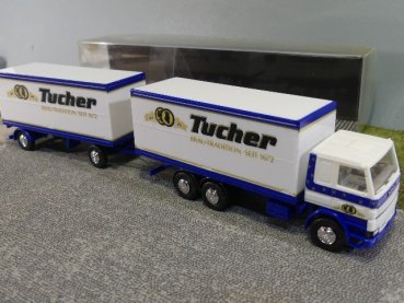 1/87 Albedo Scania 142 Tucher Bier Koffer Hängerzug