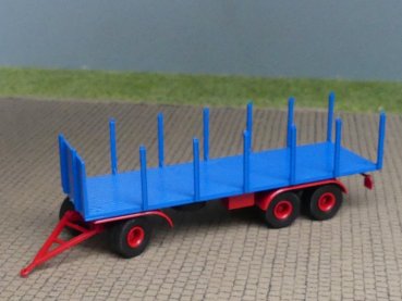 1/87 Brekina 3achs Rungenanhänger blau/rot