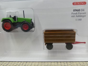 1/160 Wiking N Spur Fendt Favorit mit Anhänger 0960 04