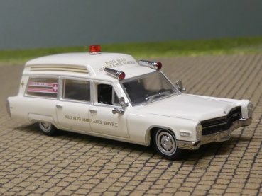 1/87 Brekina Cadillac Miller Meteor, Palo Alto Ambulance 1966, 19778