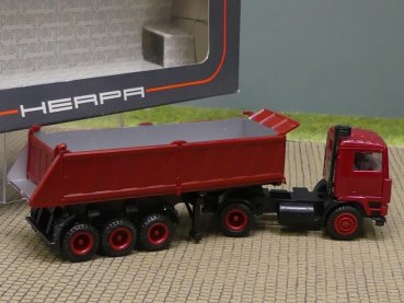 1/87 Herpa Volvo F12 Intercooler dunkelrot Kipp-Sattelzug 838000