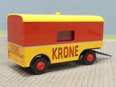 1/87 Brekina 2achs Anhänger Koffer mit Fenster Circus Krone rot/gelb