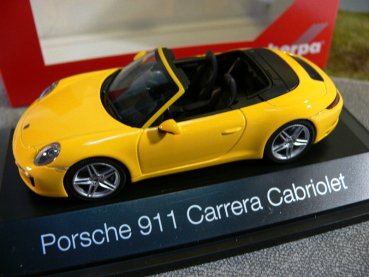 1/43 Herpa Porsche 911 C Carrera Cabriolet 991 II racing gelb 071024