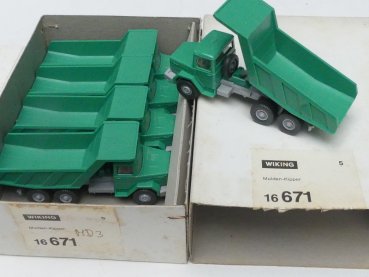 1/87 Wiking Händlerpackung Magirus Muldenkipper 5 Modelle, OVP mit Lagerspuren! 671