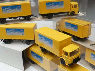 1/87 Wiking Händlerpackung MAN F80 Deutsche Post Schreib mal.... Koffer-HZ 5 Modelle