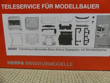 1/87 Herpa Teileservice Fahrerhaus MB Actros Gigaspace mit Windleitblechen 083591