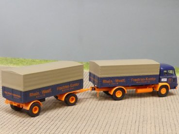 1/87 Brekina Magirus Pluto RWFK Wuppertal Planen-Hängerzug