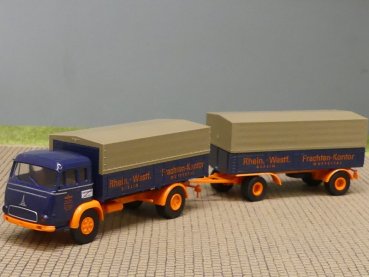 1/87 Brekina Magirus Pluto RWFK Wuppertal Planen-Hängerzug
