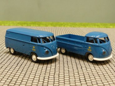 1/87 Brekina # 1399 + 1400 VW T1 b DSB Dänemark DK Pritsche + Kasten