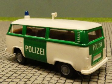 1/87 Brekina VW T2 Polizei weiß, Tür,Front,Heck-grün Bus 3308
