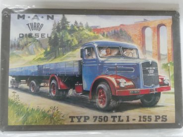 Blechschild MAN Turbo Diesel 20 x 30 cm
