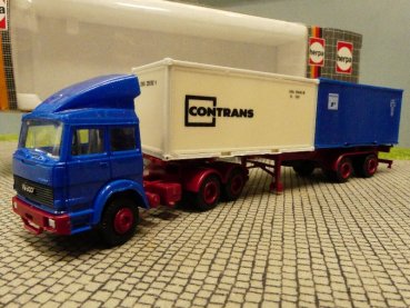 1/87 Herpa Iveco Turbo Contrans interpool Container-Sattelzug lenkbar 816220