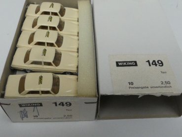 Preview: 1/87 Wiking Händlerpackung MB 200 /8 TAXI 10 Modelle 149 1