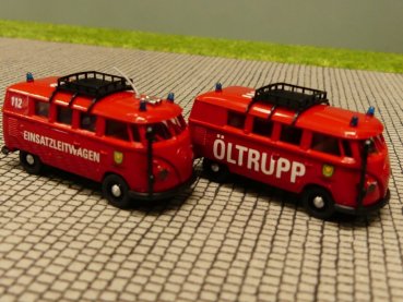 1/87 Brekina # 1272 -  1273 VW T1 b FW Barnstorf Set Öltrupp und Einsatzleitwagen