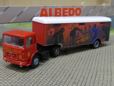 1/87 Herpa Albedo MAN F90 Circus Krone Koffer-Sattelzug