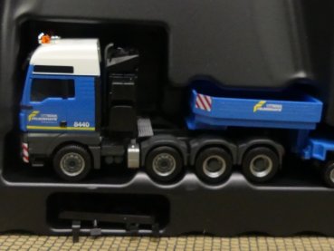 1/87 Herpa MAN TGX XXL Tieflade-SZ mit Ladung Bautrans Felbermayr 307338