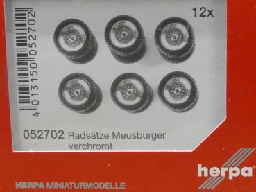 1/87 Herpa Zubehör Radsätze Meusburger verchromt 052702