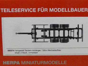 1/87 Herpa Teileservice Tandem-Anhänger für 7,82m Wechselaufbauten 085274