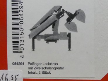 1/87 Herpa Zubehör Palfinger Ladekran mit Zweischalengreifer (2 Stück) 054294
