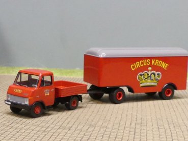 1/87 Brekina ENSER mit 2 Achs Kofferhänger Circus Krone 37603