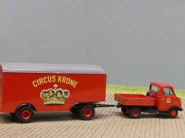 1/87 Brekina ENSER mit 2 Achs Kofferhänger Circus Krone 37603