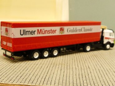 1/87 B&S MB SK Ulmer Münster Bier Schiebe Planen Sattelzug