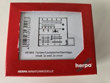 1/87 Herpa Zubehör Dachträger 2 x weiß/ 2 x chrom 051903