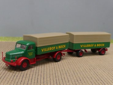1/87 Brekina Krupp Mustang Hängerzug Villeroy&Boch Sondermodell Reinhardt