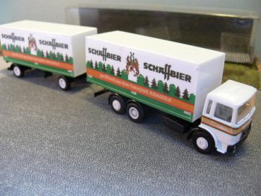 1/87 Herpa Albedo MAN F8 Schäffbier Koffer-Hängerzug
