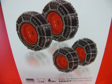 1/32 Wiking Räder mit Ketten für Fendt 828 Vario 2014 0773 91