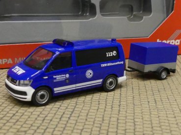 1/87 Herpa VW T6 Bus mit Anhänger THW Korbach / Höhenrettung 093668