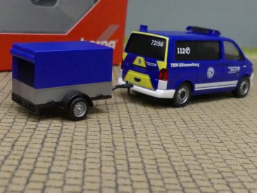 Preview: 1/87 Herpa VW T6 Bus mit Anhänger THW Korbach / Höhenrettung 093668