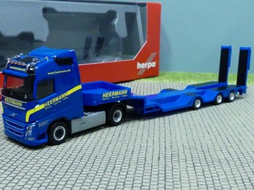 1/87 Herpa Volvo FH Gl. Goldhofer Allrounder-Sattelzug Heermann / Gescher 313278
