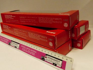 Herpa 5x Leerbox Länge 260 mm rot