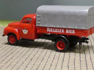 Preview: 1/87 Brekina Opel Blitz Riegeler Bier, Pritsche/Plane 35324