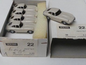 1/87 Wiking Händlerpackung Jaguar E Typ hellelfenbein 10 Modelle 22 1
