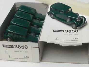 1/87 Wiking Händlerpackung Horch dunkelgrün 5 Modelle 3850 6
